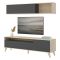 Mobile soggiorno smart 180cm antracite e legno - Arusha