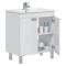 Mobile Sottolavabo Bianco Lucido 2 Ante Apertura Battente 70x45x80h cm, Piedini Alluminio - Cariati