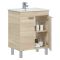 Mobile Sottolavabo Marrone Rovere 2 Ante Apertura Battente 60x45x80h cm, Piedini Alluminio - Polino
