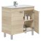 Mobile Sottolavabo Marrone Rovere 2 Ante Apertura Battente 80x45x80h cm, Piedini Alluminio - Massiola