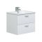 Mobile sottolavabo moderno 2 cassetti 60x45x50h cm bianco lucido - Doksuri
