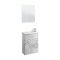 Mobile sottolavabo sospeso con specchio 40x58x22h cm bianco lucido e cemento - Akamaru