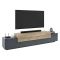 Mobile TV antracite e acero 240x45x52h cm 3 ante - Tiche