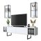 Mobile TV bianco e nero 180x30x48h cm modulabile - Iva