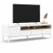 Mobile TV bianco e quercia 155x48x48h cm in legno - Rosata