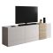 Mobile TV bianco lucido e rovere 181x44x59h cm 3 ante - Sidr