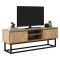 Mobile TV nero e quercia 180x40x50h cm in legno - Kira
