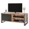 Mobile TV quercia e nero 130x45x50h cm in legno - Cyprien