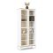 Mobile vetrina 2 ante 88x36x202h cm bianco e quercia - Hudhud