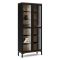 Mobile vetrina per studio 2 ante 88x36x202h cm nero e noce - Hudhud