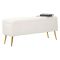 Panca contenitore rivestita bianca e oro 112x42x50h cm - Aiano
