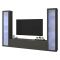 Parete attrezzata 9 ripiani 260cm antracite - Leda