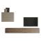 Parete Attrezzata Beige Marrone Noce 4 Ripiani Modulabile, Apertura Battente - Suisio