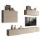 Parete Attrezzata Beige Modulabile 5 Ripiani, Apertura Battente - Gate