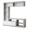 Parete Attrezzata Bianco Grigio Cemento 7 Ripiani 10 Vani 170.5x41.5x170.5h cm, Un'anta - Moggio