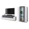 Parete Attrezzata Bianco Lucido Grigio Ardesia Modulabile 7 Ripiani, 14 Vani Made in Italy - Maja