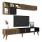 Parete attrezzata design 180cm noce e antracite - Ostro