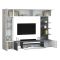 Parete Attrezzata Grigio Ardesia Bianco Lucido 8 Ripiani 5 Ante 245x40x191.2h cm, Apertura Battente - Galatina