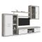 Parete Attrezzata Grigio Cemento Bianco 11 Ripiani Modulabile, 18 Vani - Casies