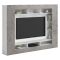 Parete Attrezzata Grigio Cemento Bianco 7 Ripiani Cassetti 216x30.4x158.6h cm, - Sadali