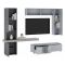 Parete Attrezzata Grigio Nero Antracite Modulabile 2 Cassetti, 9 Ripiani - Riccia