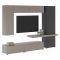 Parete Attrezzata Grigio Tortora Nero Antracite 5 Ripiani 2 Cassetti, Modulabile - Portula