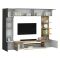 Parete Attrezzata Marrone Acero Grigio Ardesia 8 Ripiani 5 Ante 245x40x191.2h cm, Apertura Battente - Galatina