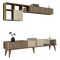 Parete Attrezzata Marrone Noce Beige Marmo Modulabile 11 Ripiani, 10 Vani - Cavoti
