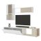 Parete attrezzata modulabile 230cm bianca lucida e rovere - Fortuna