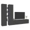 Parete Attrezzata Nero Antracite 12 Ripiani Modulabile 280x30x180h cm, 12 Vani - Grado