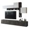 Parete Attrezzata Nero Antracite Bianco 5 Ripiani Modulabile, Apertura Battente, a Ribalta - Ippona