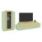 Parete Attrezzata Verde Modulabile 10 Ripiani 280x45x120.5h cm, Apertura a Ribalta, Battente - Lazzate
