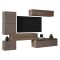 Parete salotto in legno e metallo 290cm bronzo e noce - Nana