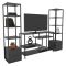 Parete salotto multifunzione 198cm nera e antracite - Felion