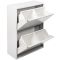 Pattumiera Bianco Capacità 72 (18 per Secchio) Fissaggio a Muro Opzionale 60x25x93h cm, 4 Cestini - Anukhatun