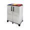 Pattumiera Grigio Chiaro Multicolore Capacità 210 (70 per Sacco) 3 Cestini 68x37x90h cm, Colore Struttura Multicolore Made in Italy - Anthea
