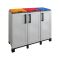 Pattumiera Grigio Chiaro Multicolore Capacità 330 (110 per Sacco) 3 Cestini 102x37x90h cm, Colore Struttura Multicolore Made in Italy - Apix