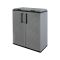 Pattumiera Grigio Nero Capacità 220 (110 per Sacco) Ante a Righe 68x37x84h cm, 2 Cestini Made in Italy - Alfred