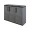 Pattumiera Grigio Nero Capacità 330 (110 per Sacco) Anta a Quadri 102x37x84h cm, 3 Cestini Made in Italy - Arko