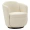 Poltrona Bianco Crema Nero Base Girevole Braccioli 70x72x75h cm, Materiale Struttura in Legno Nobilitato - Morond