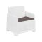 Poltrona da Esterno Bianco Braccioli 72x66 cm, Cuscini Inclusi - Gaby