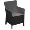 Poltrona da Esterno Nero Antracite Braccioli 60x53 cm, Cuscini Inclusi Made in Italy - Wanless