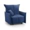 Poltrona in poliestere sfoderabile con braccioli blu - Atlantis
