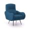 Poltrona in tessuto con braccioli blu - Dromondin