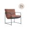 Poltrona Marrone set da 2 Braccioli 61x67x75h cm, Peso Supportato 120 kg - Appare