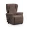 Poltrona Marrone Sfoderabile Reclinabile 75x84x107h cm, Braccioli Made in Italy - Treia