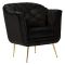 Poltrona Nero oro con Cuscino Braccioli 88x83x91h cm, Colore Struttura oro - Turtuk