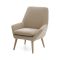 Poltrona scandi in tessuto con braccioli beige - Anido