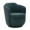 Poltrona Verde Ottanio Nero Base Girevole Braccioli 70x72x75h cm, Materiale Struttura in Legno Nobilitato - Morond