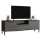 Porta TV argento e nero 140x35x46h cm 3 ante - Khagan